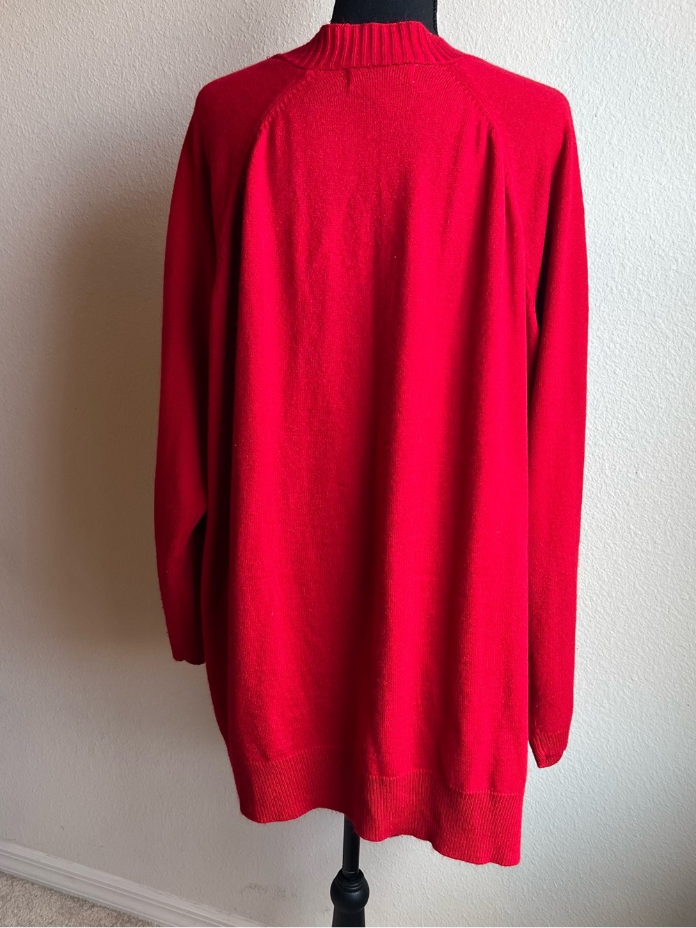 Sag Harbor VINTAGE 3X Red Open-Front Waterfall Cardigan Holidays Christmas - Picture 2 of 6